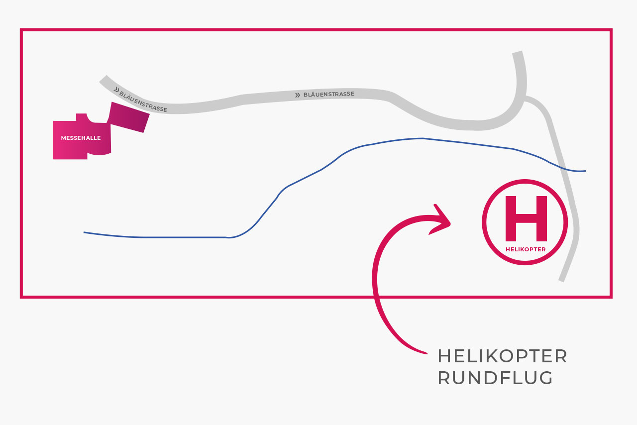 Start- und Landeplatz für Helikopter Rundflüge an der erzpo2023